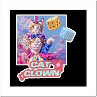 Cat Clown,Cat Joker,Cat Miaw Lover Posters and Art